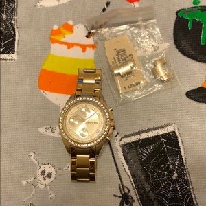 Gold Fossil watch